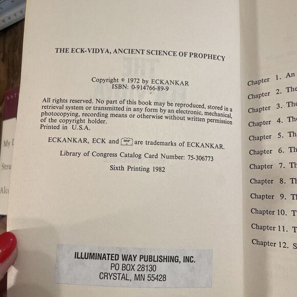 The ECK Vidya : The Ancient Science of Prophecy by Paul Twitchell Softcover 1982 - Picture 3 of 5